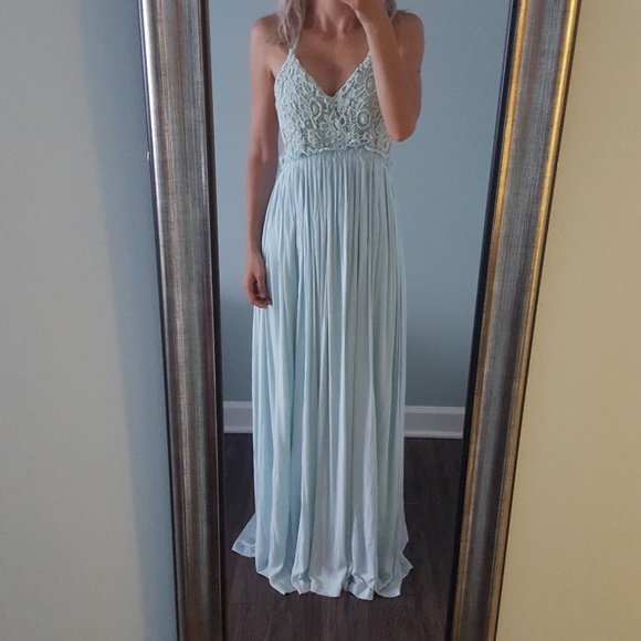 L'ATISTE Dresses & Skirts - L'ATISTE by Amy Maxi Blue Crochet Dress